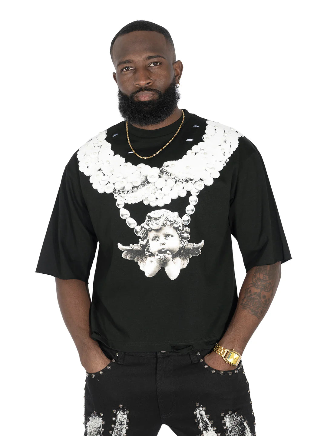 Frost Originals “La Perla” Cropped T-Shirt