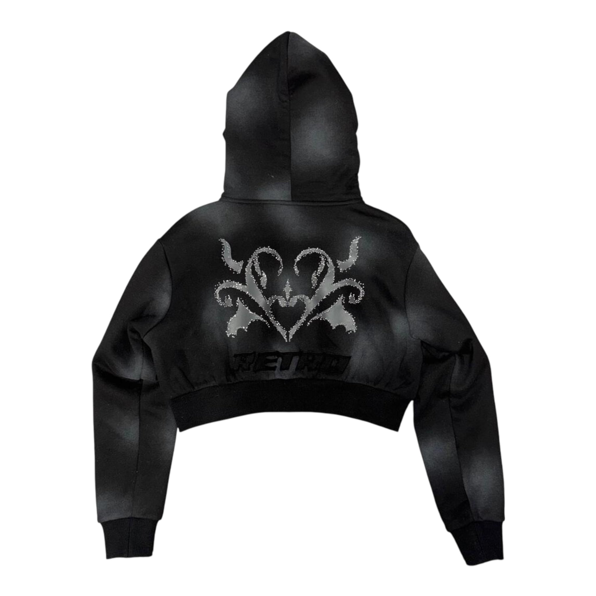 Retrovert "Distressed" Women's Cropped Hoodie