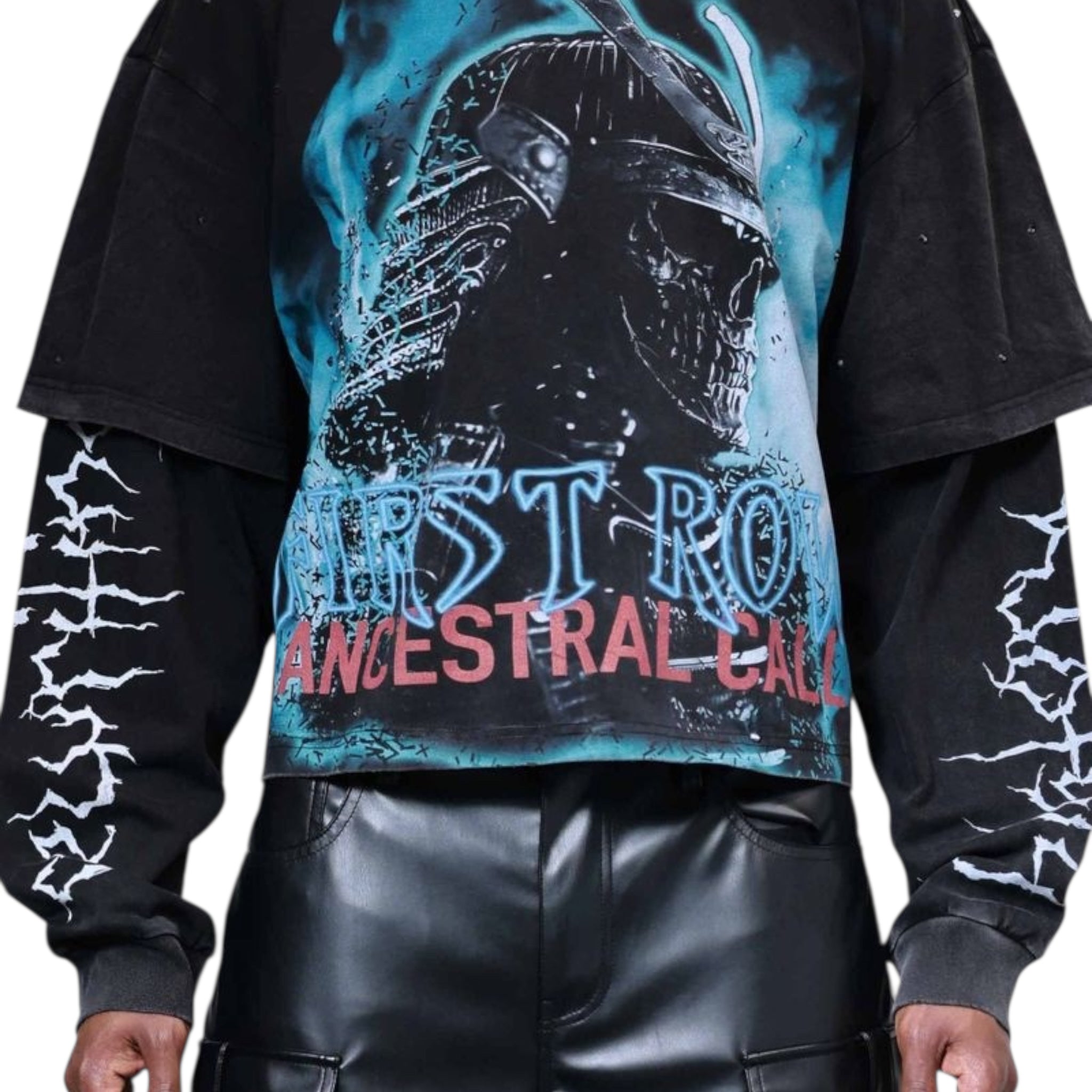 First Row "Silent Sentinel" Long Sleeve Layered T-Shirt