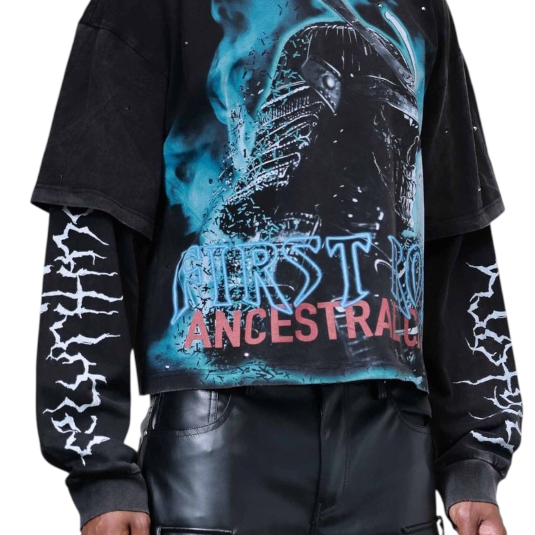 First Row "Silent Sentinel" Long Sleeve Layered T-Shirt