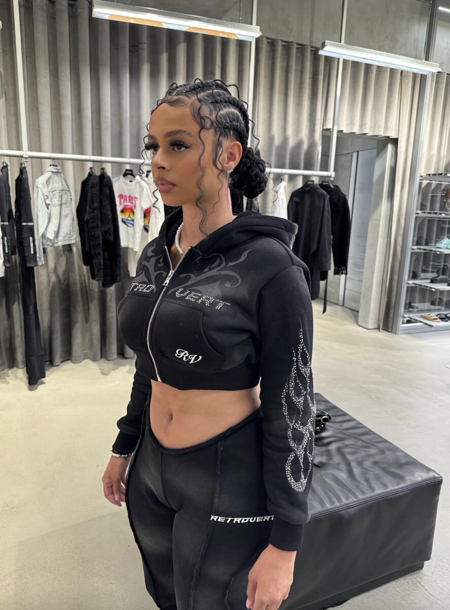 Retrovert "Distressed" Women's Cropped Hoodie