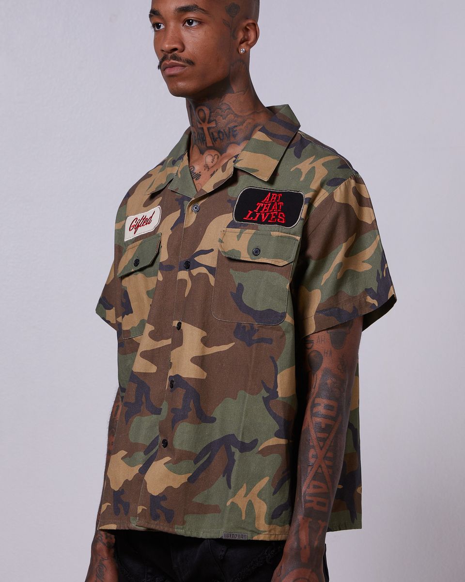 GFTD LA "Rodeo" Washed Army Shirt