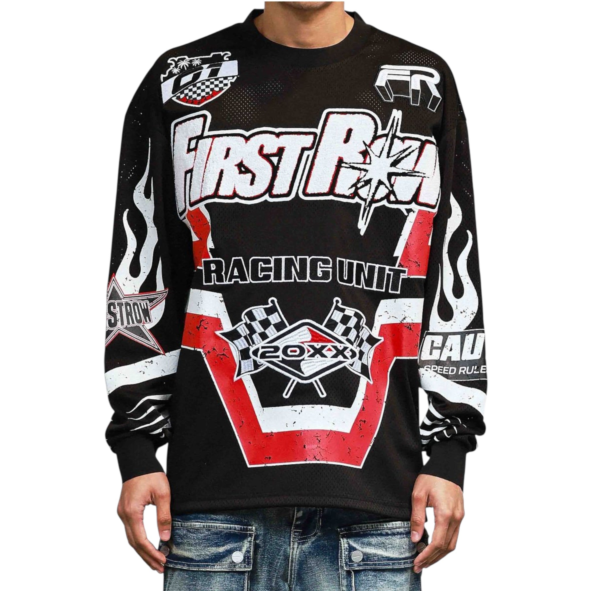 First Row "Hard Racing" Long Sleeve Moto Shirt