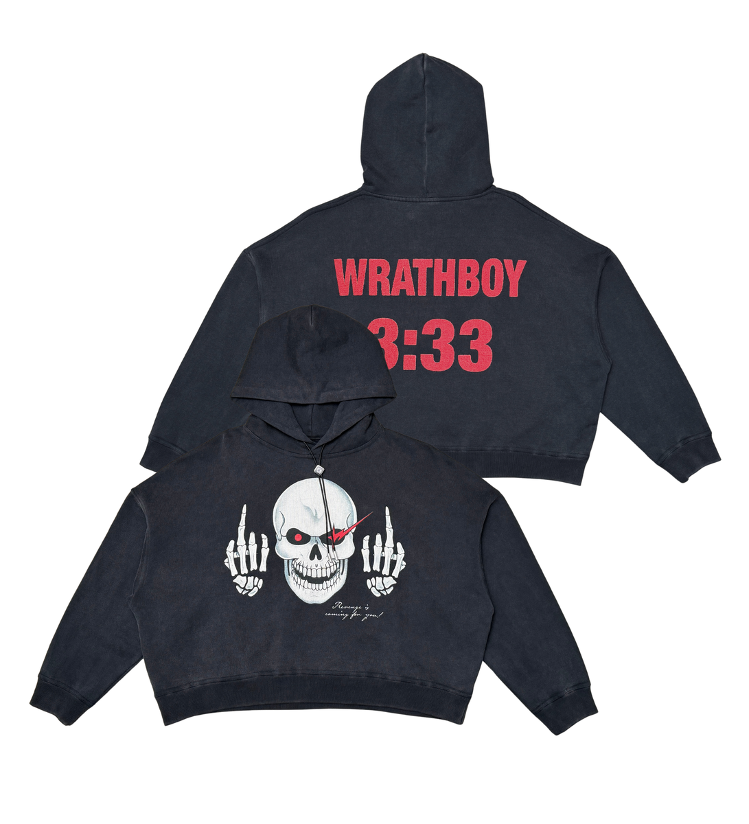 Wrathboy "3:33" Cropped Hoodie