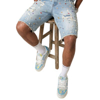 Preme "Stone & Pearls" Denim Shorts