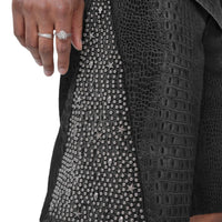 Preme "Snakeskin" Studded Shorts