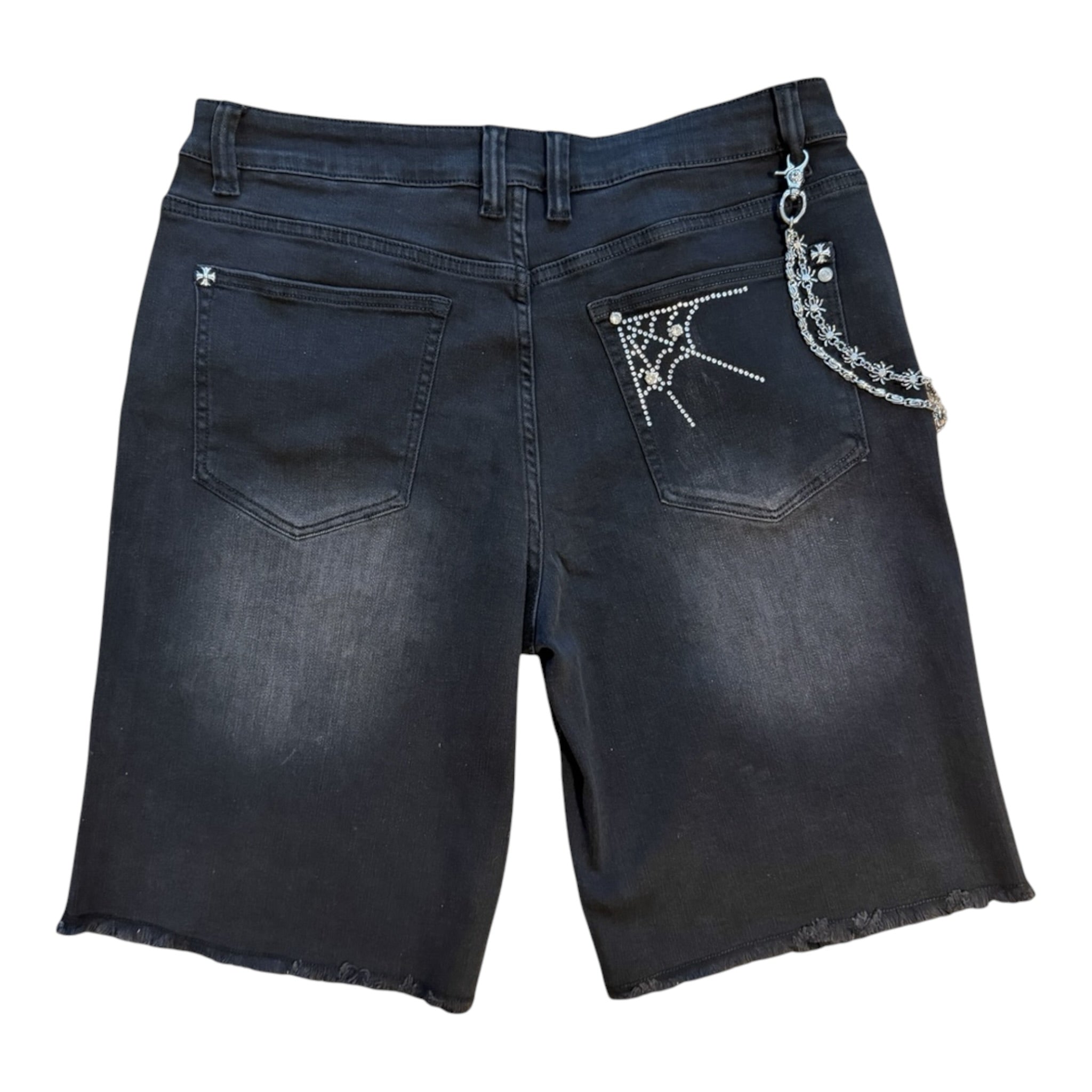 Kilogram "Web" Rhinestone Denim Shorts