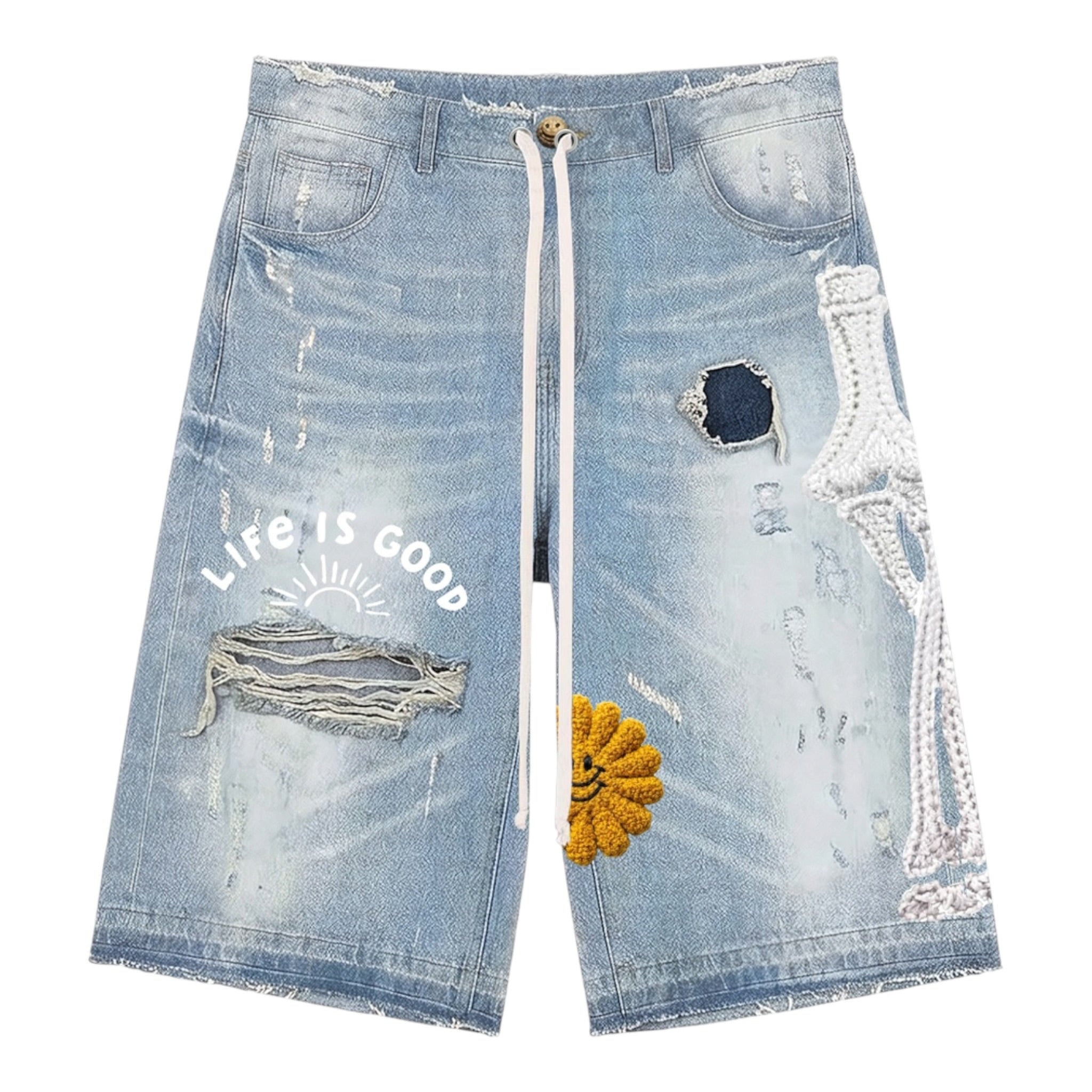 All Human "Life is Good" Denim Shorts