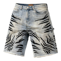 "Zebra Print" Denim Shorts