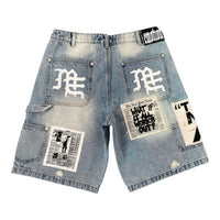 "Ai" Patched Denim Shorts