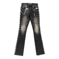 Kilogram "Chrome Cross" Denim Flare Jeans