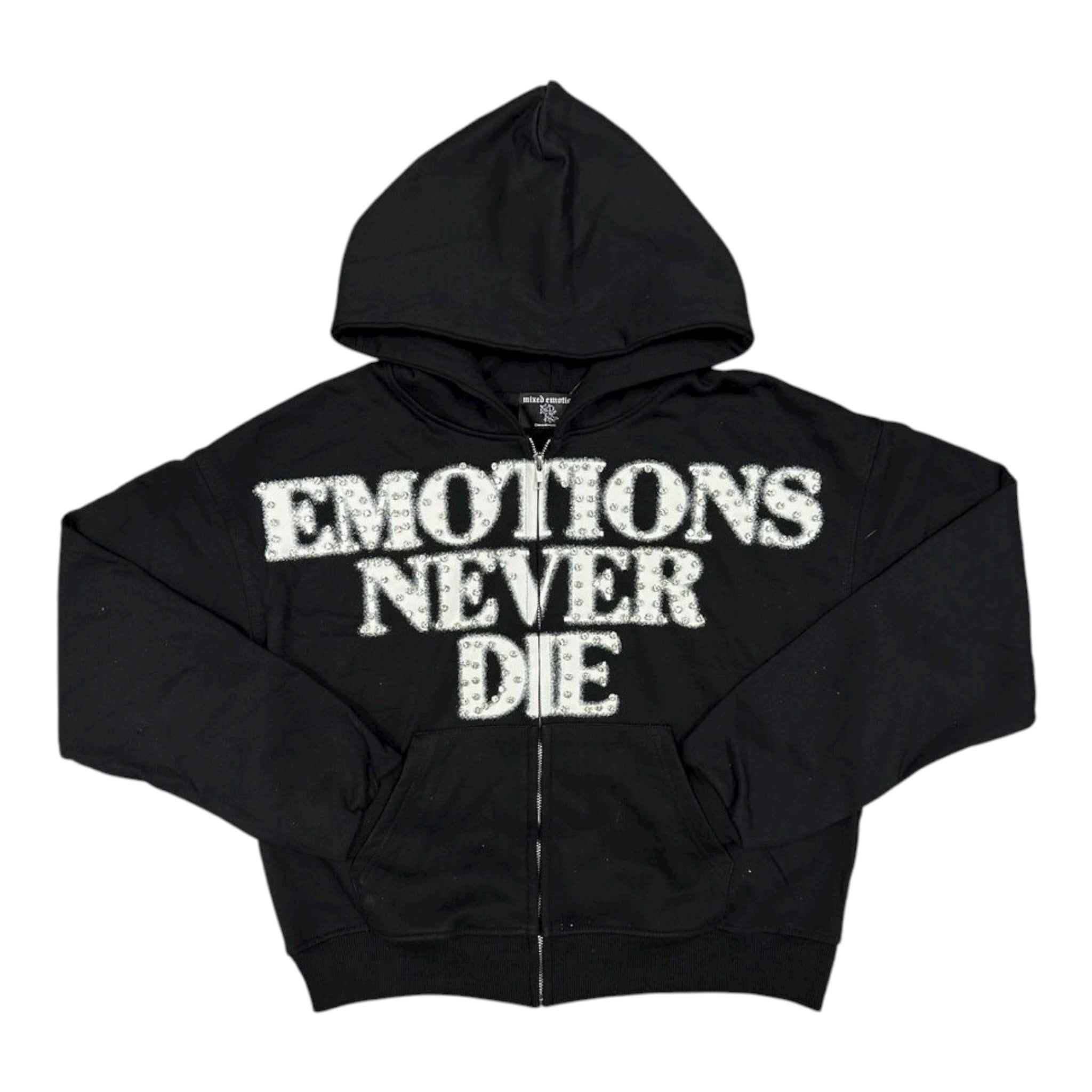 Mixed Emotion "End" Rhinestone Hoodie
