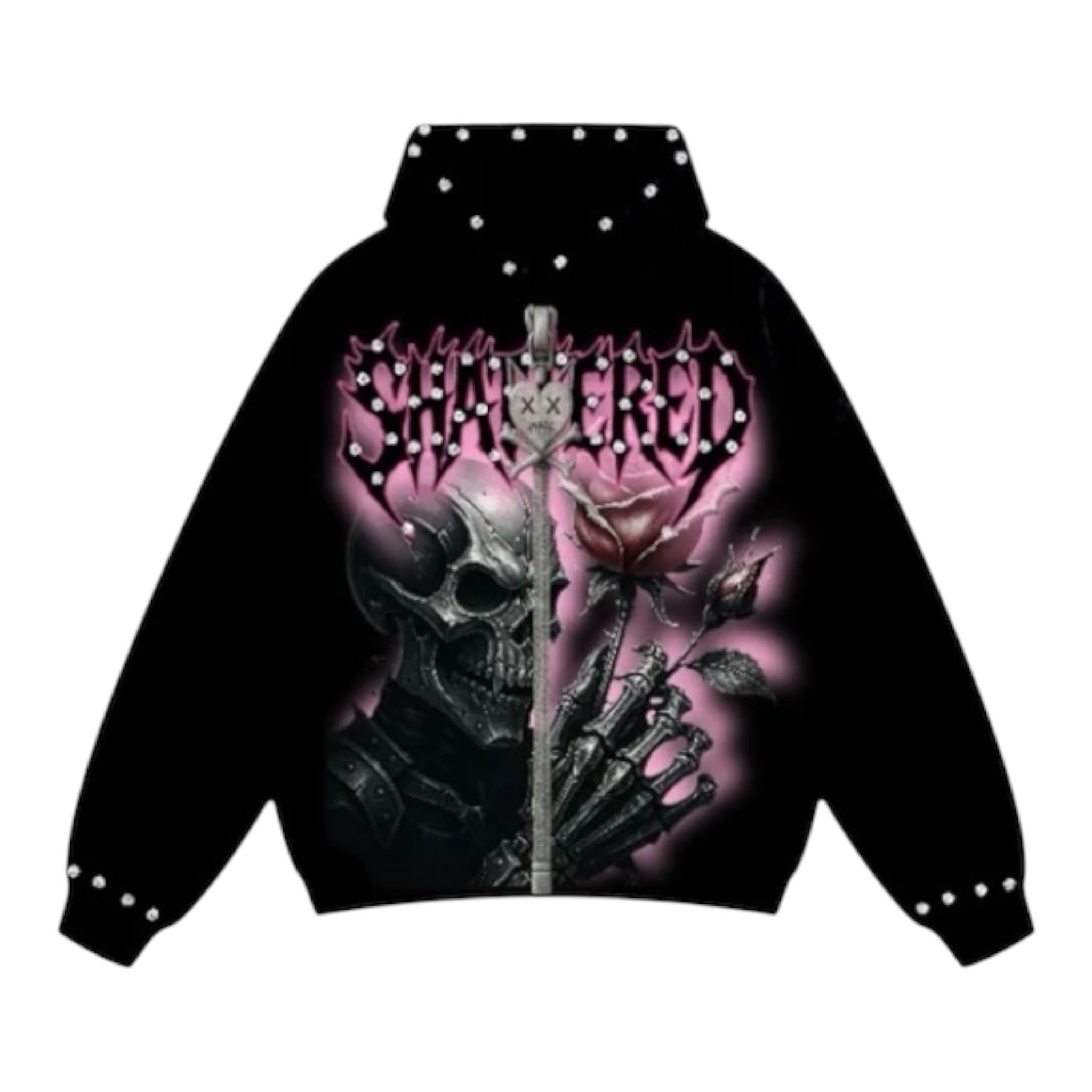Shattered Hearts "Pink Rose" Hoodie