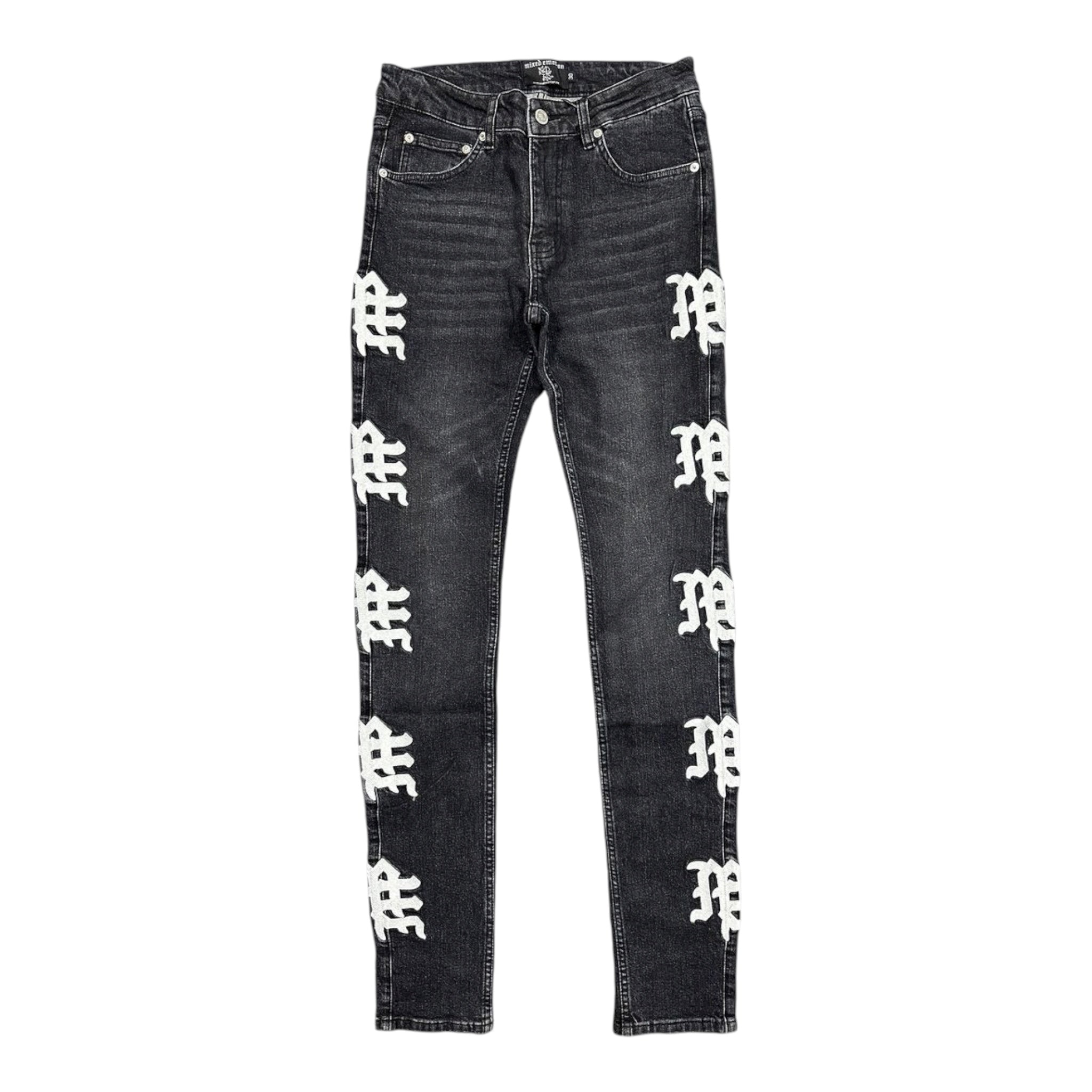 Mixed Emotion "Monogram" Denim Jeans