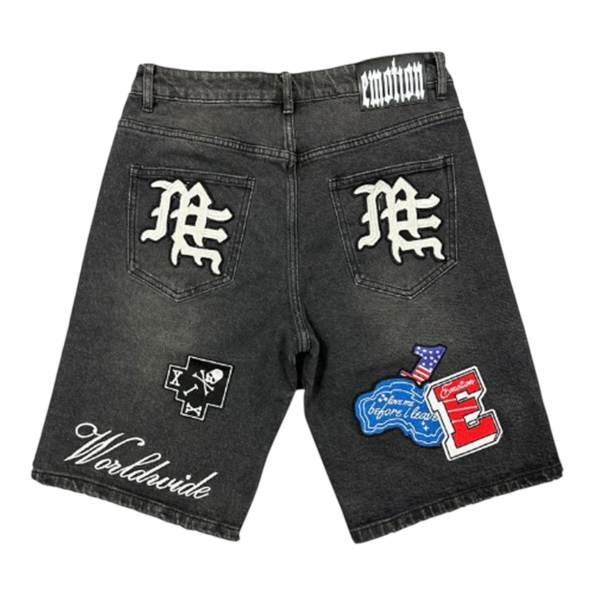 Mixed Emotion "Danger" Denim Shorts