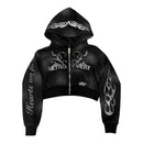 Retrovert "Distressed" Women's Cropped Hoodie