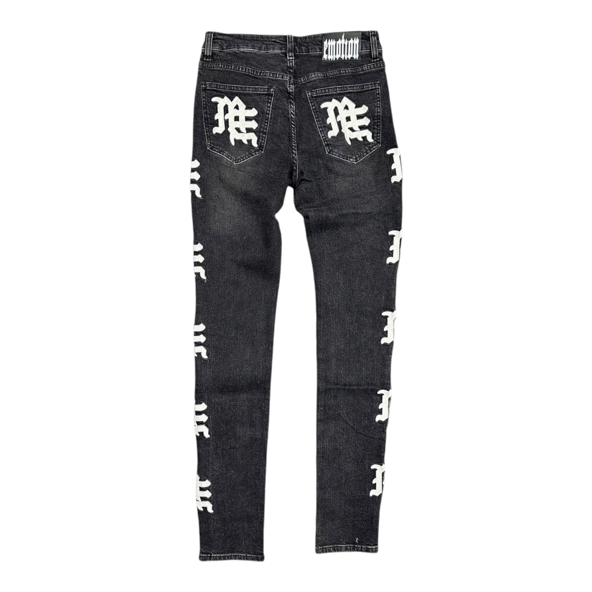 Mixed Emotion "Monogram" Denim Jeans