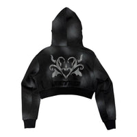 Retrovert "Distressed" Women's Cropped Hoodie