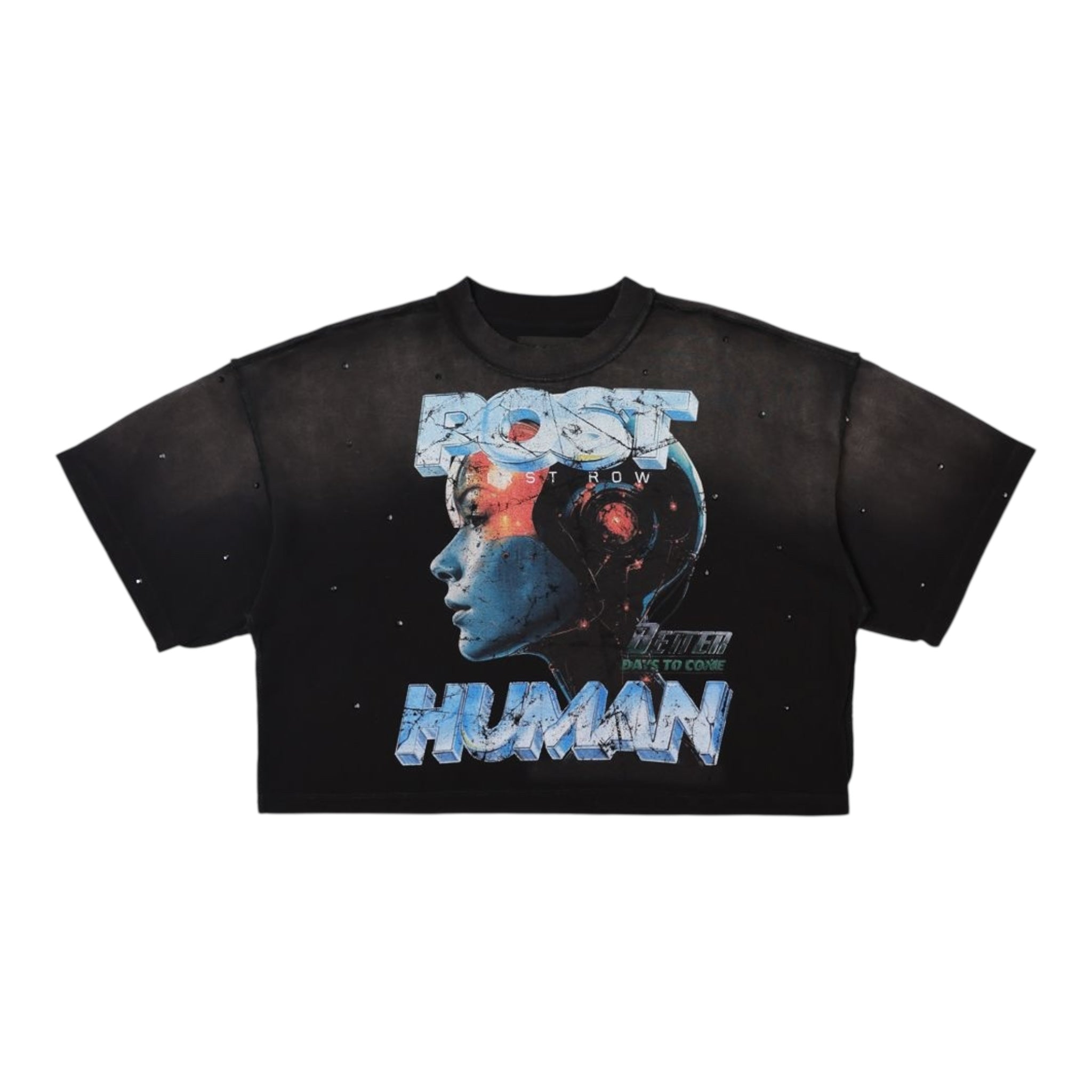 First Row "Post Human" Women’s Crop T-Shirt