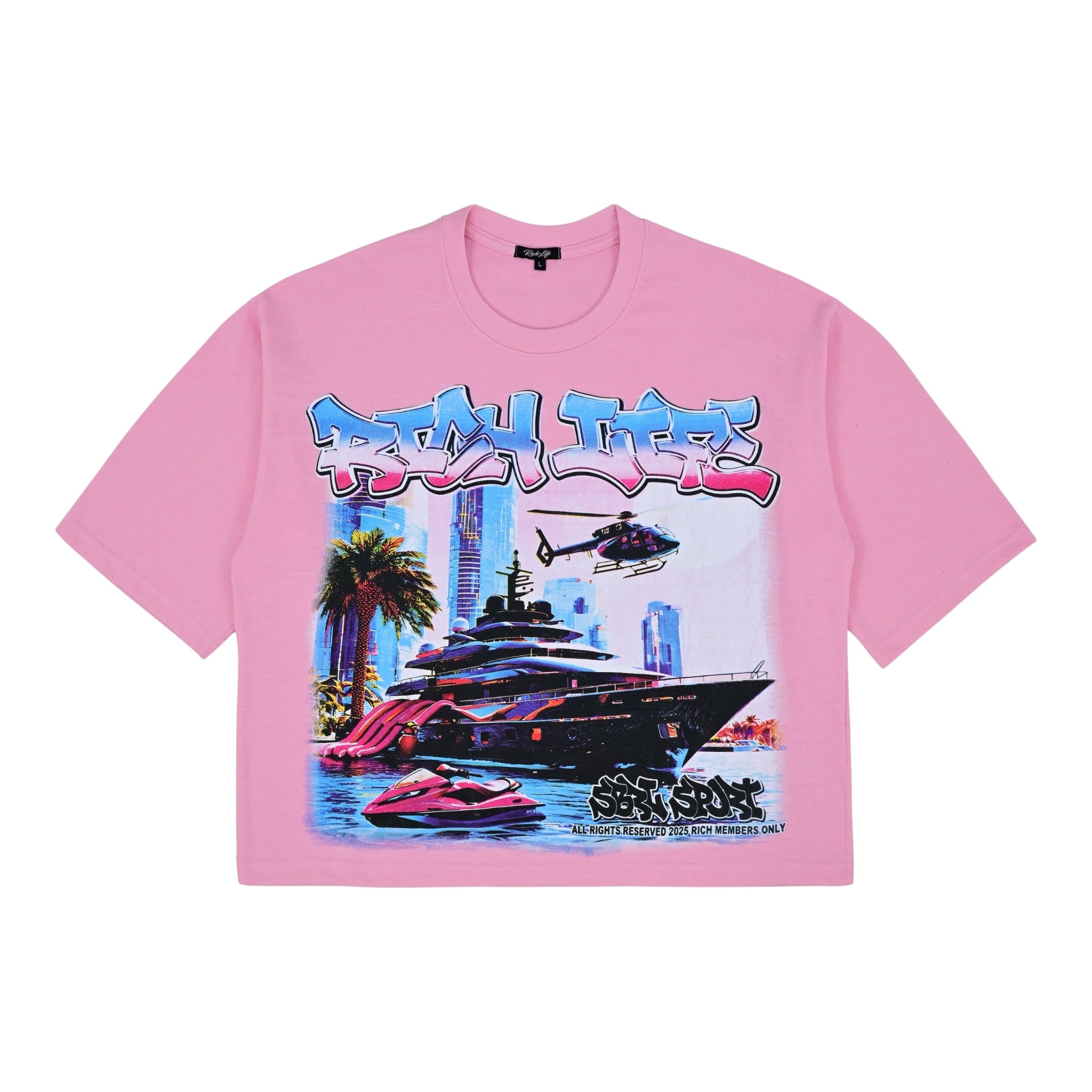 Rich Life "Yacht Party" Cropped T-Shirt